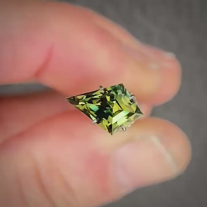 1.90ct Kite Cut Green/Yellow Parti Sapphire
