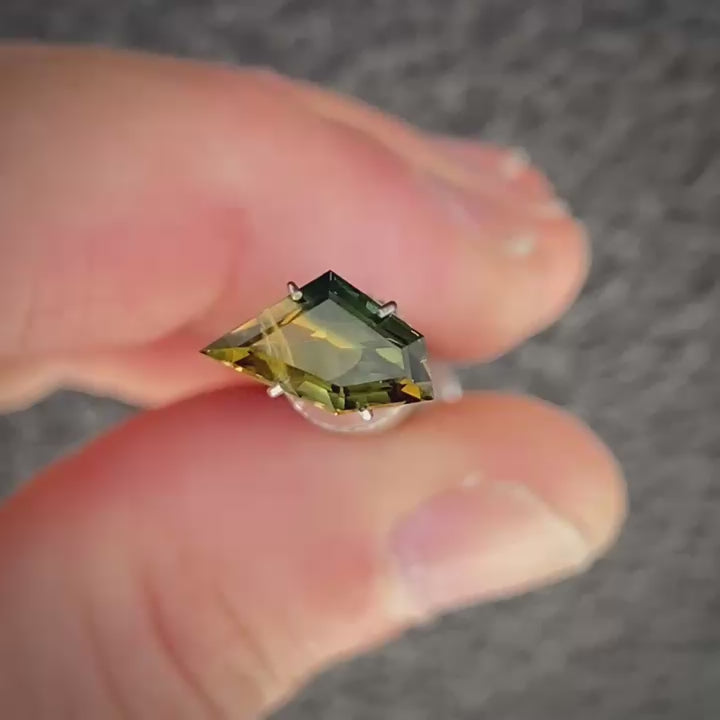 1.72ct Freeform Orange/Blue Parti Sapphire