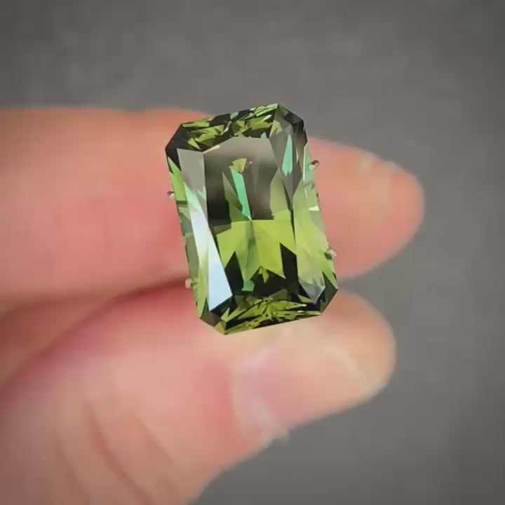 9.70ct Radiant Cut Green Sapphire