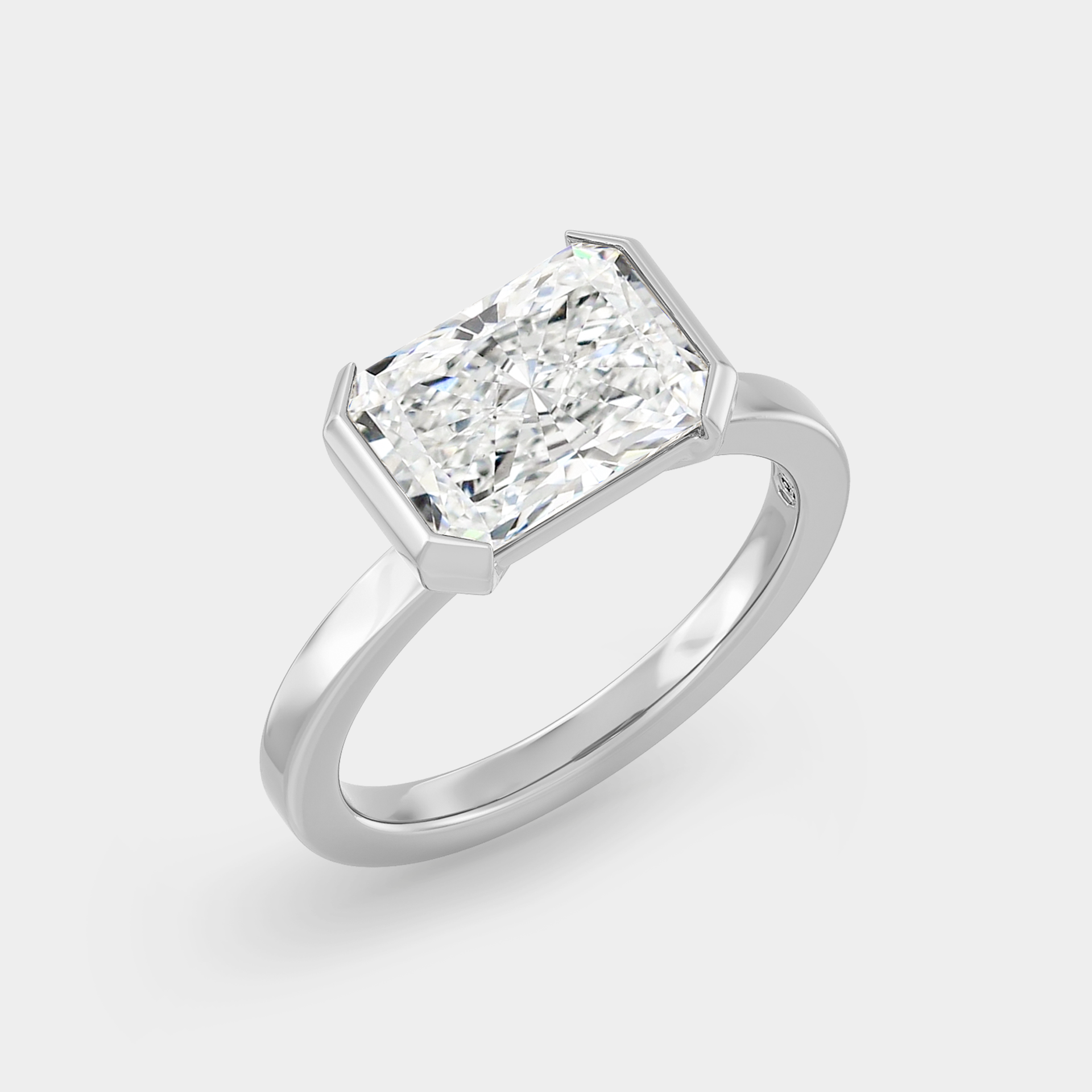 East-West Half Bezel of Radiant Cut