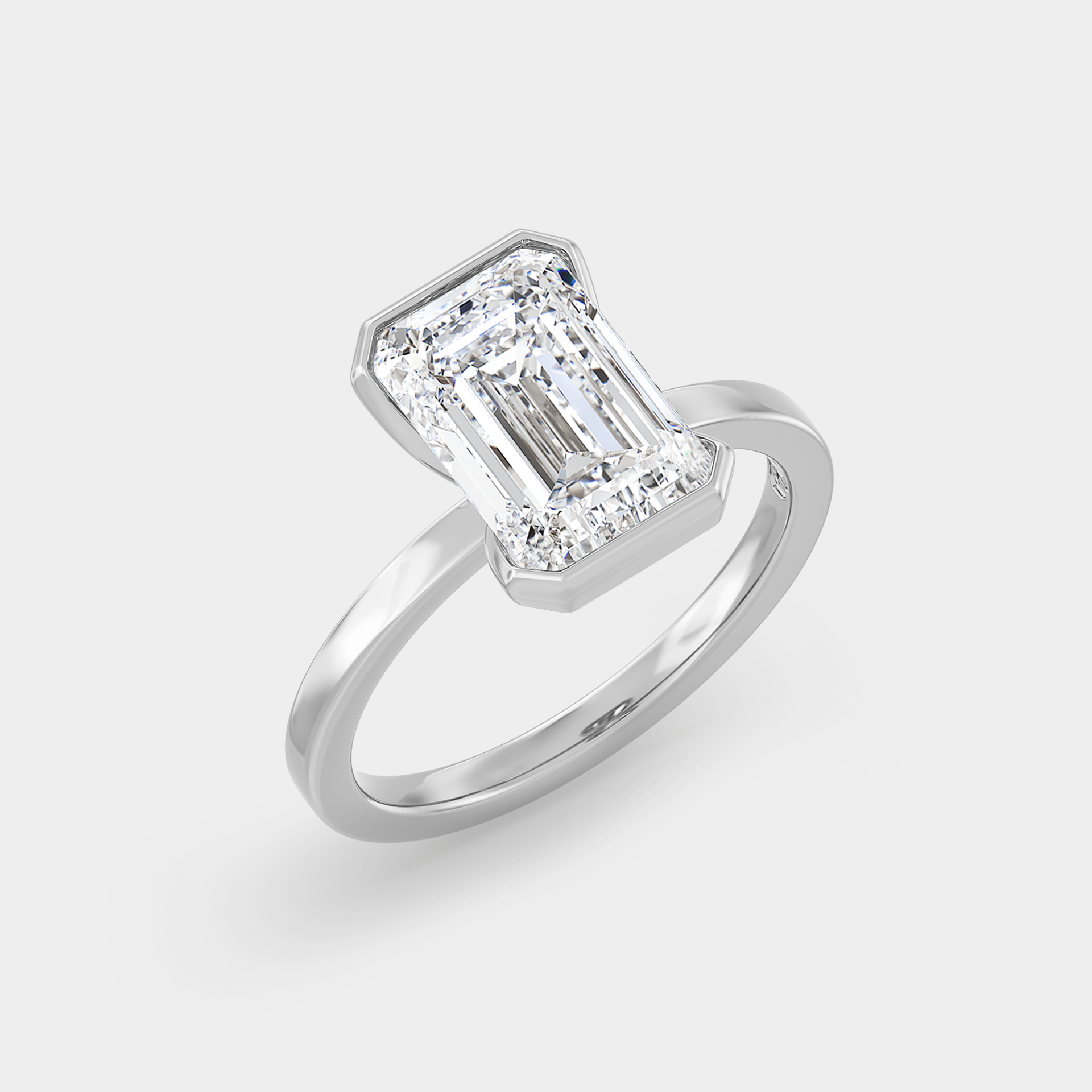 North-South Half Bezel of Emerald Cut | Keystone Setting