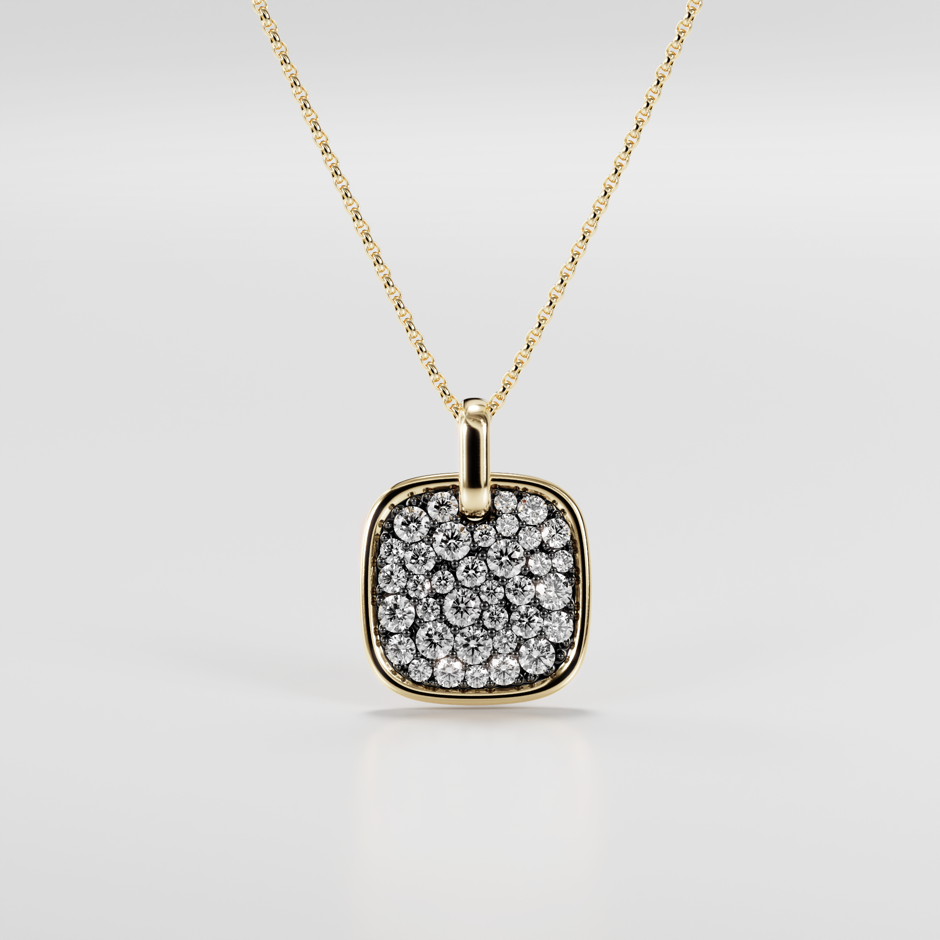 Soft Cushion of Blackened Pavé Pendant
