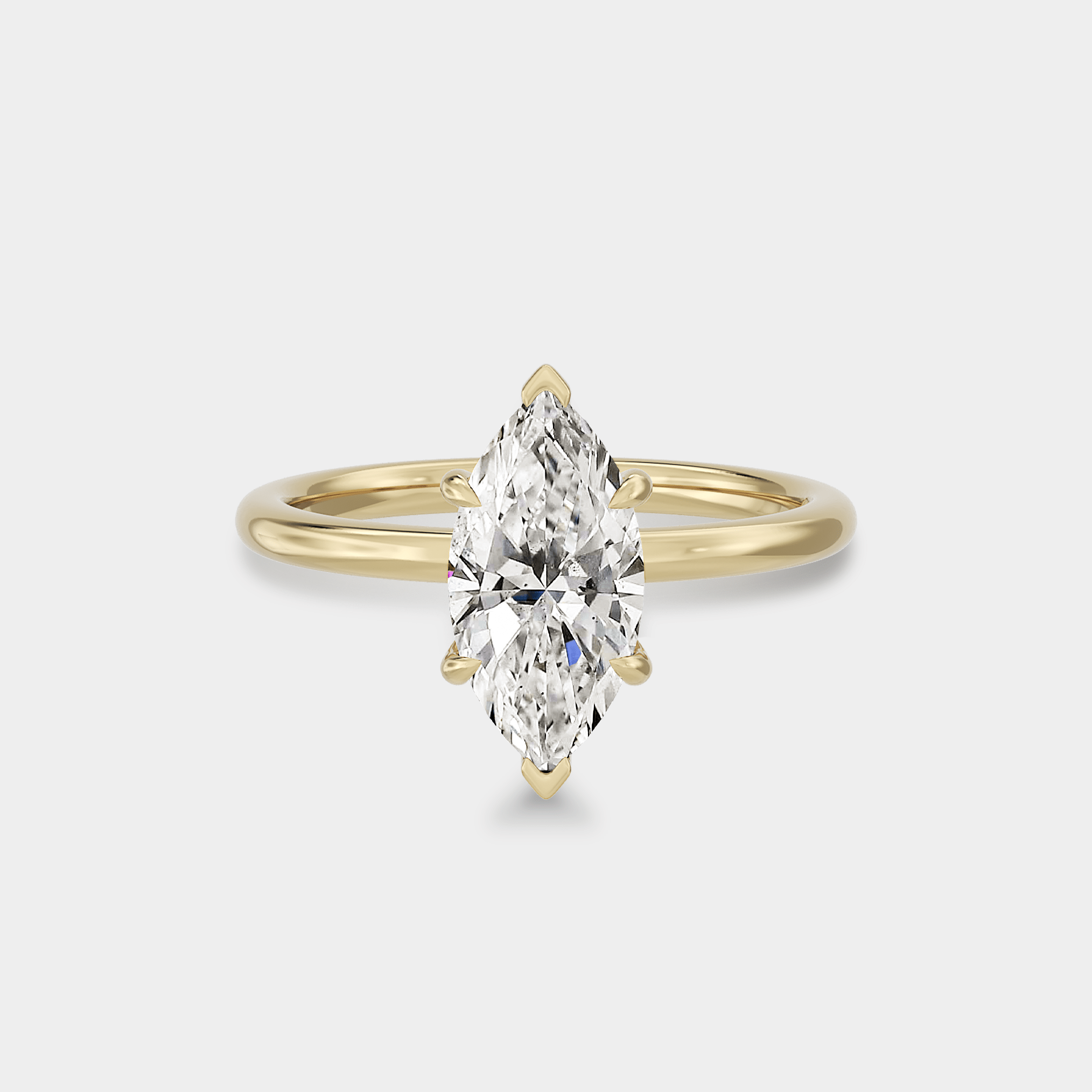 Solitaire of Lab Grown Marquise Diamond - Laher - 