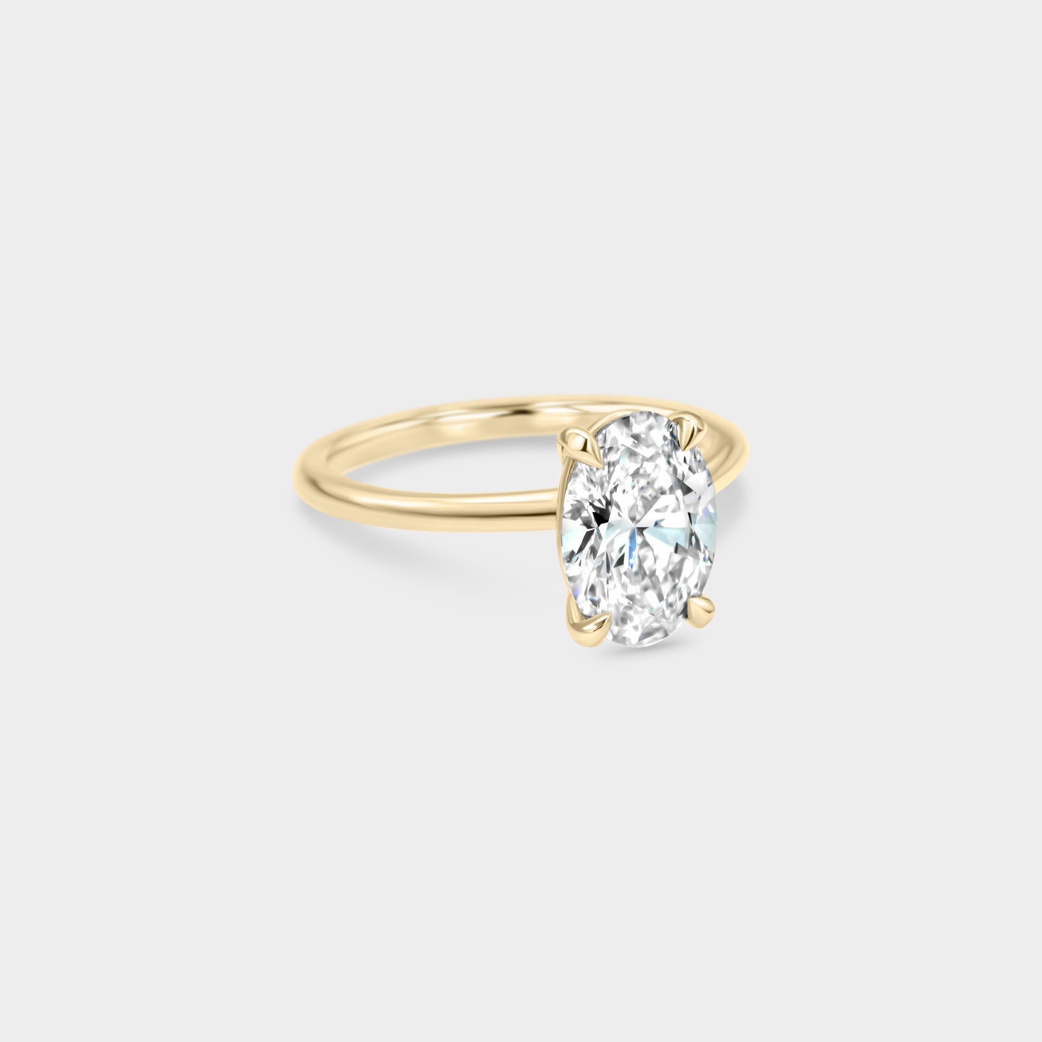 Solitaire of LAB GROWN Oval Diamond - Laher -