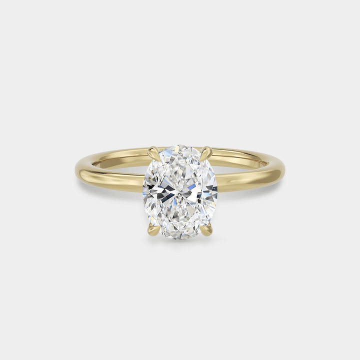 Solitaire of Lab Grown Oval Diamond - Laher - 