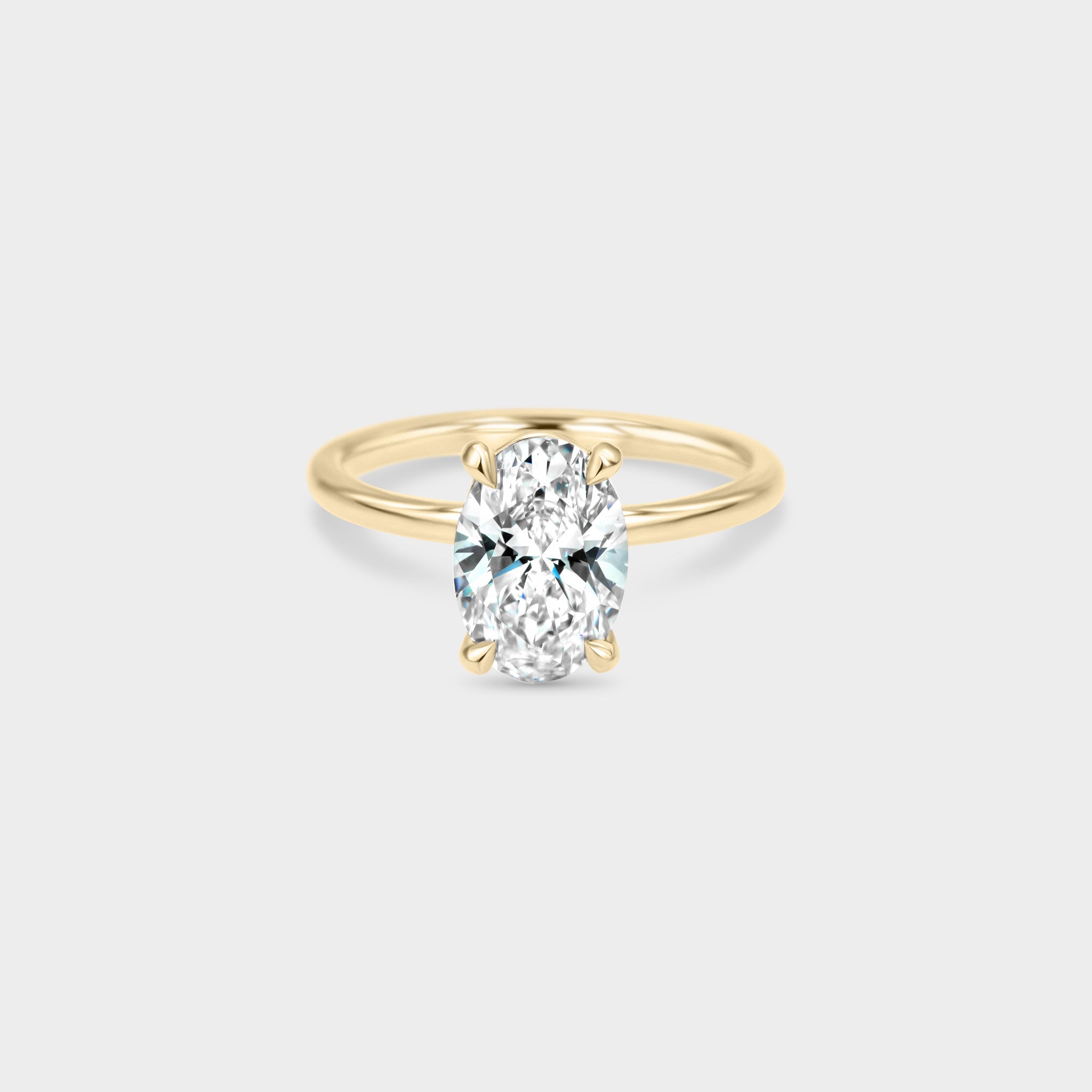 Solitaire of LAB GROWN Oval Diamond - Laher -