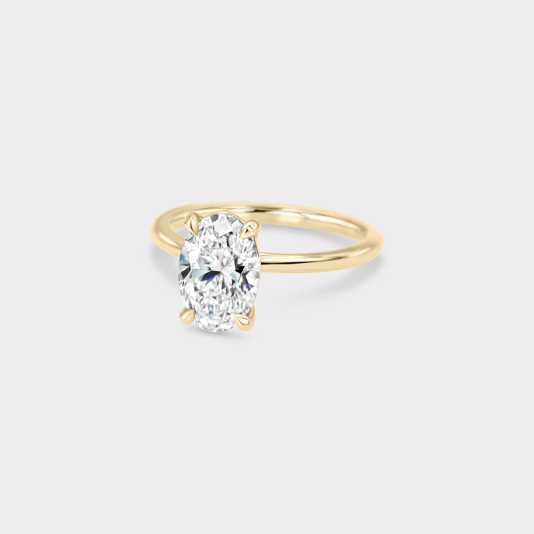 Solitaire of LAB GROWN Oval Diamond - Laher -
