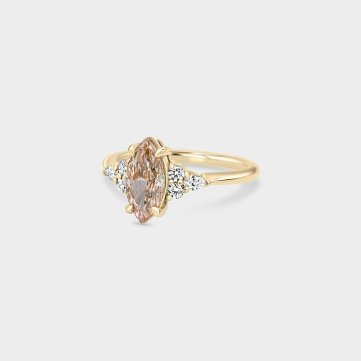 Symmetrical Cluster of Champagne Marquise Diamond - Laher -