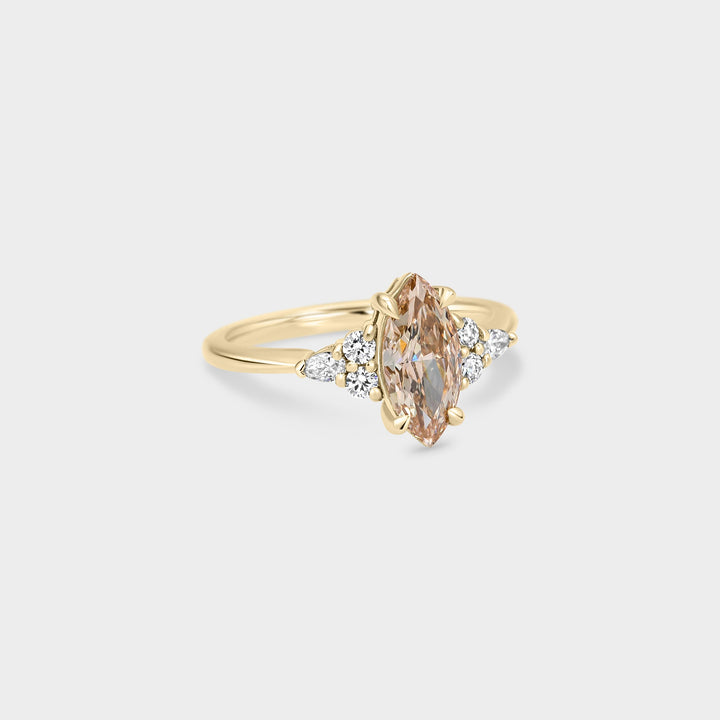 Symmetrical Cluster of Champagne Marquise Diamond - Laher -