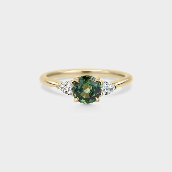 Three Stone of Sapphire & Diamond - Laher -