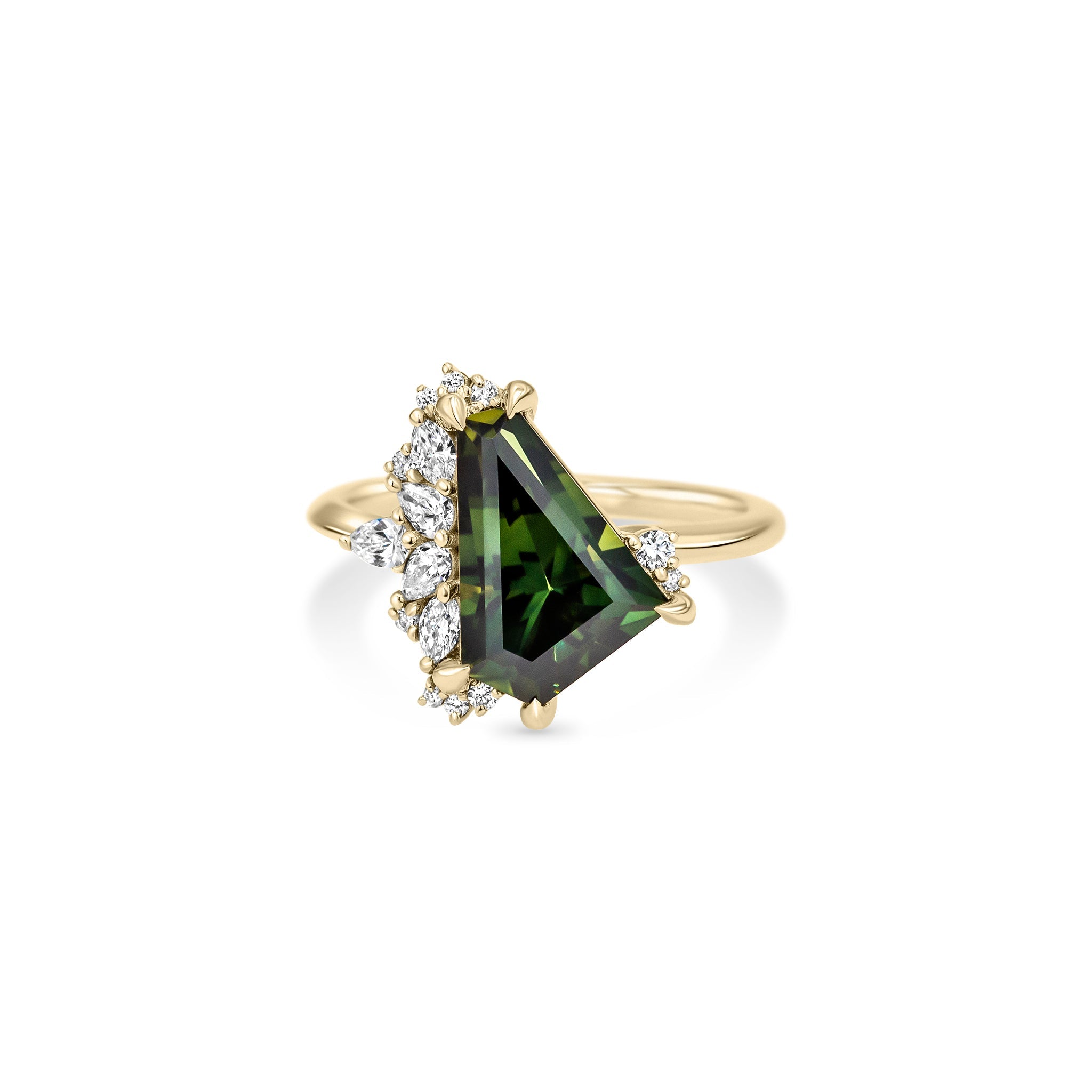 03⌇3.51ct Irregular Cluster of Sapphire & Diamond - Lei è -