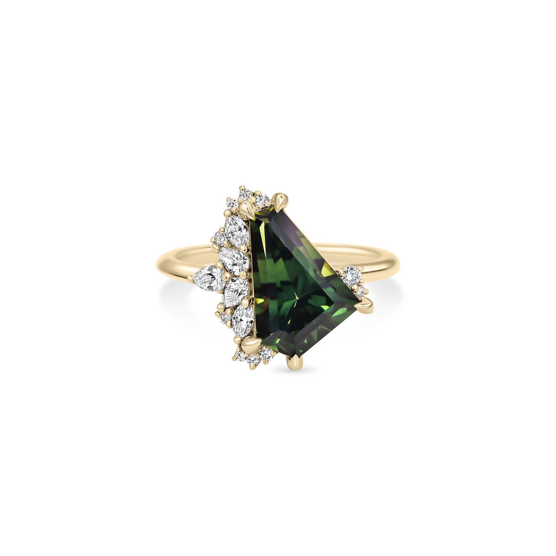 03⌇3.51ct Irregular Cluster of Sapphire & Diamond - Lei è -